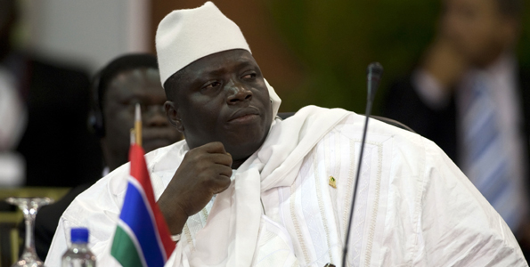Gambia's President Al Hadji Yahya Jammeh attends the plenary session of the Africa-South America Summit on Margarita Island