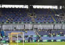 Fans return to watch football match in Danish League
