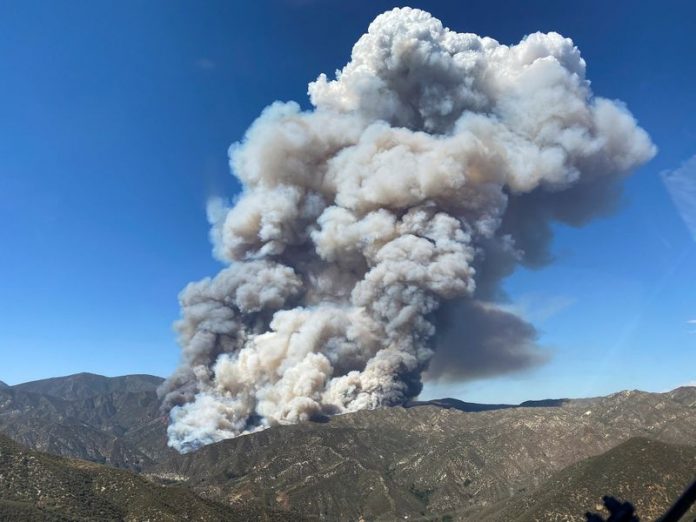The Lake Fire burns in mountains north of Los Angeles