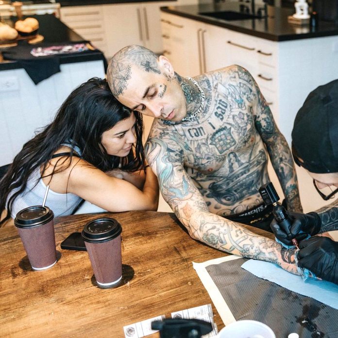 Travis Barker and Kourtney Kardashian__