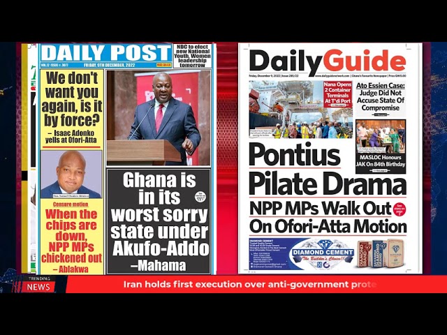 Ghana Newspaper Headlines | GhanaTalksRadio.com | Dec 09 | 2022