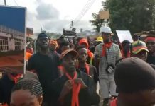 Youth of Axim protest over locked-up stadium project