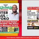 Ghana Newspaper Headlines: October 29, 2025; Gay Bill Died With 8th Parliament – Speaker