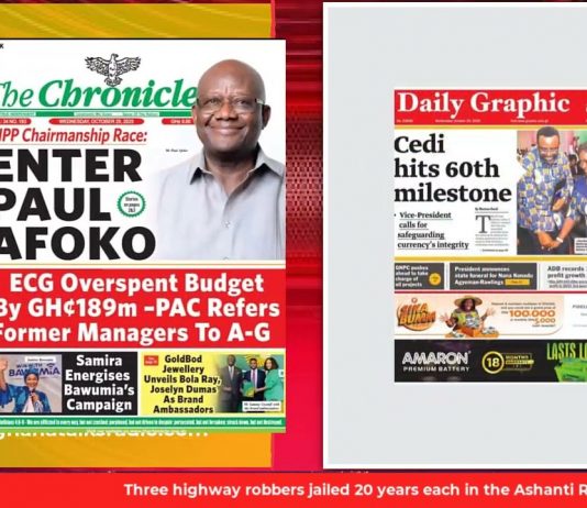 Ghana Newspaper Headlines: October 29, 2025; Gay Bill Died With 8th Parliament – Speaker