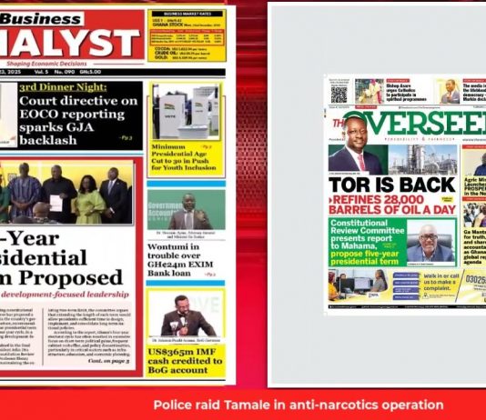Ghana Newspaper Headlines: December 23, 2025; No 3rd term for presidents