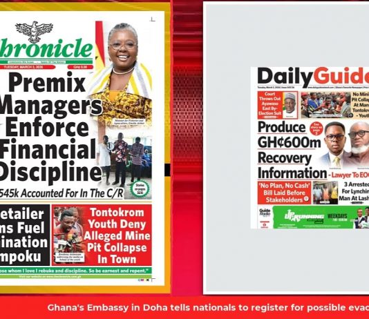 Ghana Newspaper Headlines: March 3, 2026; Produce GHc600m Recovery Information – Lawyer to EOCO