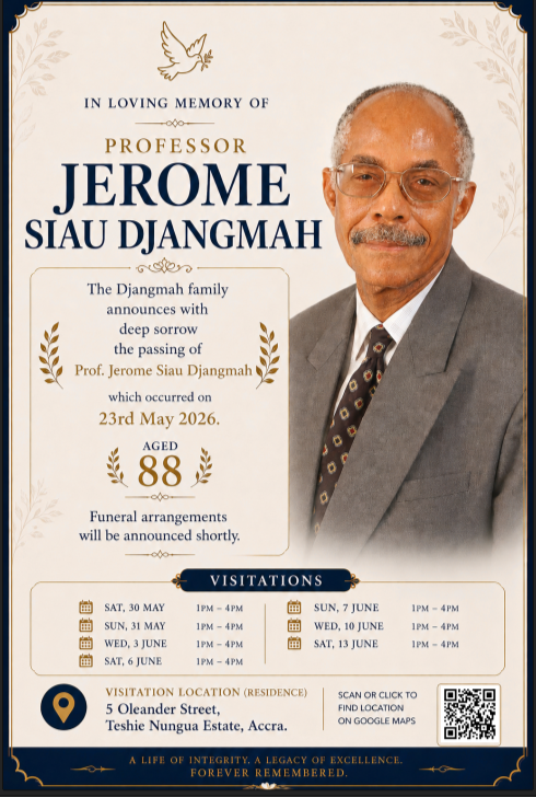 Renowned Educator and former GES Professor Jerome Siau Djangmah, passes away at 88