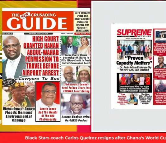 Ghana Newspaper Headlines: July 6, 2026; Ex-NAFCO Boss Arrested At Airport