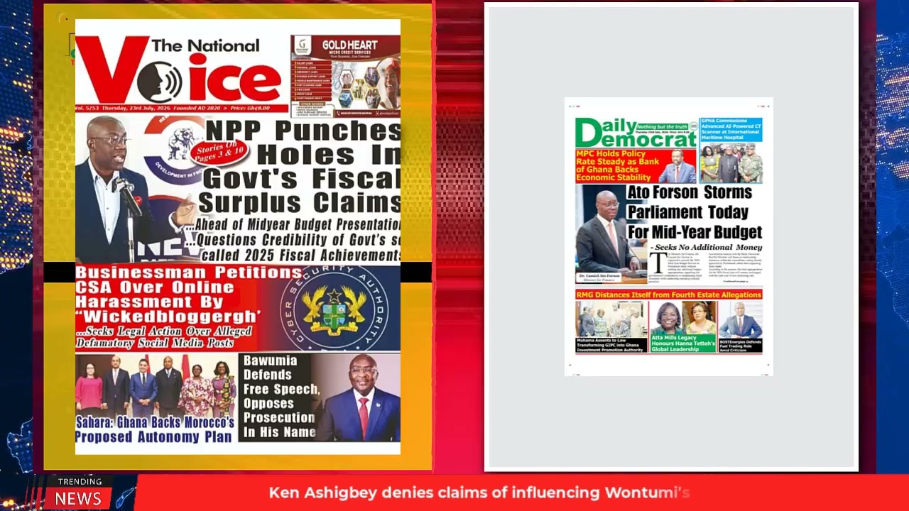 Ghana Newspaper Headlines: July 23, 2026; Bawumia, NPP MPs storm Nsawam prison…