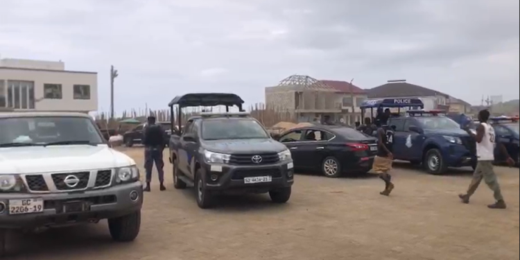 Heavy security deployed at Laboma Beach as authorities prepare to carry out a major demolition exercise