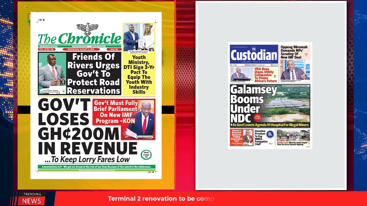 Ghana Newspaper Headlines: August 5, 2026; Hands off the public purse, Forson vows fiscal discipline