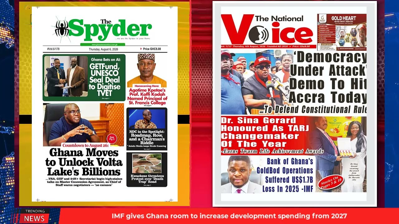 Ghana Newspaper Headlines: August 6, 2026; NPP, NDC lock horns over democracy demo/copter crash anniversary